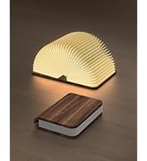 ZBOLE 4.7 Inch Wooden Book Lamp,3 Colors Folding Book Light, Battery Operated Lamp, LED Ambient L...