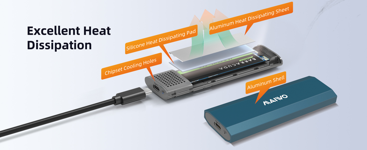 MAIWO M.2 external ssd enclosure 2280 reader 2242 pcie nvme to usb c adapter