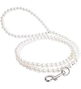 Cdycam 120cm 4ft Custom Pearls Beaded Pet Dog Cat Training Walking Leash Lead Leashes