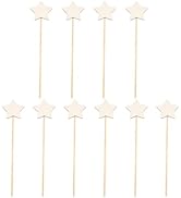 TOYANDONA 10Pcs Make Your Princess Wand, Star Shape Fairy Wand Stick Unfinished Wooden DIY Crafts...