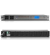 MICNAUX Rack Mount Power Conditioner 20A Sequencer for Audio Equipment, 10 Outlets 2000W Power Su...