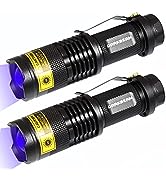 DARKBEAM UV 365nm Light Flashlight 2 Packs Wood's lamp Blacklight LED Portable Mini Handheld Torc...