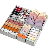 6 Pack Sock Underwear Drawer Organizer Dividers, 58 Cell Foldable Fabric Dresser Closet Organizer...