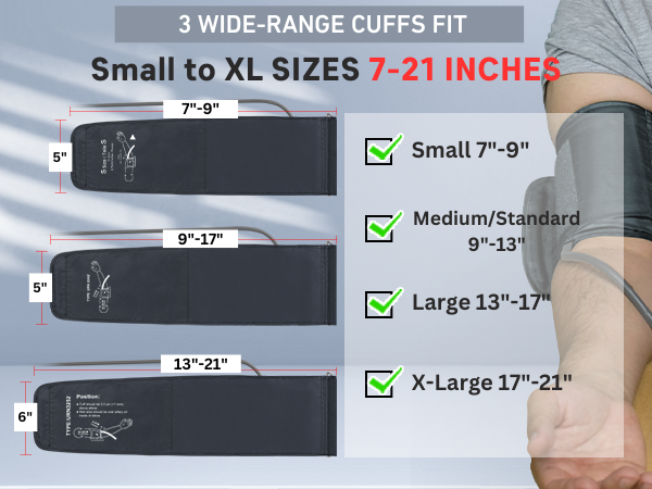 AQESO BP Monitor 3 Size Cuffs