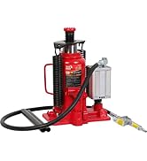 BIG RED 20 Ton Hydraulic Aluminum Alloy Pump/Pneumatic Quick Lift Welded Car Bottle Jack, Longer ...