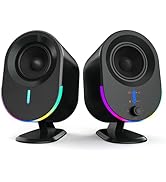 Littoak Computer Speakers, 2*15W Bluetooth Gaming Speaker, 2.0 CH PC Stereo with 6 LED Modes, AC ...