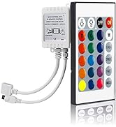 SUPERNIGHT RGB LED Strip Light Remote Controller, 24 Key IR Remote Dimmer for 12V 5050 3528 RGB L...
