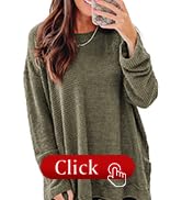 SHEWIN Womens Fall Long Sleeve Tops Crewneck Fall Shirts for Women Solid Color Waffle Knit Tunic ...