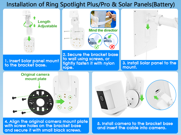ring spotlight plus and solar panel mount