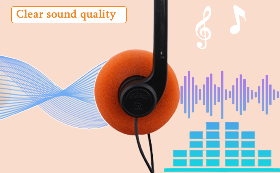 Retro Over-Ear Earphones Headphones with Cord 80s 90s Vintage Headset Wired
