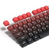 Womier Japanese Keycaps - MOA Keycaps, PBT Keycaps 75 Percent, Gradient Red Keycaps Dye-Sublimati...