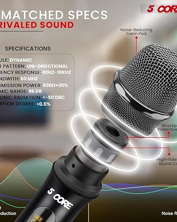 5 Core Microphone Mic Clip Holder for Mic Stand Universal Adjustable with 5/8