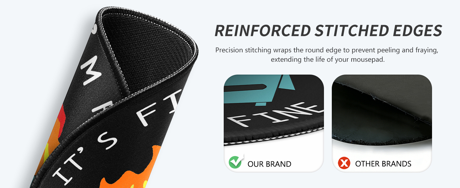 Stitched Edges Round Mouse Pad