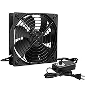 Qirssyn 120mm AC Powered Fan Variable Speed Controller, Strong Airflow AC 110V to 220V for Receiv...