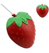 Wired Mouse Cute Red Fruit Strawberry Shape Mice, Silent Portable Lightweight USB Girly Optical C...