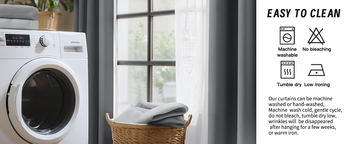 yakamok curtains can be machine washed or hand-washed