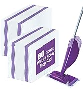DOCXCDO 80 Pack Disposable Mop Pad Refills for Swiffer Wet Jet Spray Mop,Dry&amp;Wet Mopping Pad Comp...