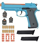 Dreamplay Shell Ejecting Toy Gun, Beretta Model 92 Automatic Pull Back Action Shooting Toy Educat...