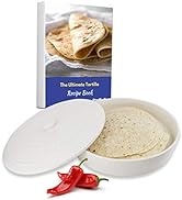 10 Inches Ceramic Tortilla Warmer by StarBlue with FREE Recipes ebook - White, Insulated One Hour...