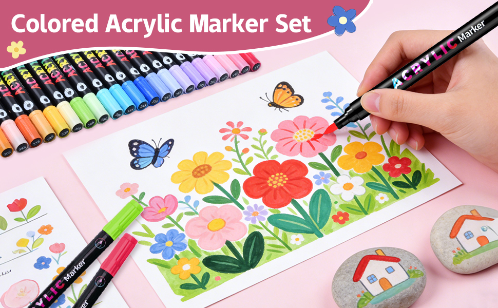 Dual Tip Acrylic Paint Markers