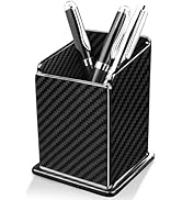 Carbon Fiber Pen Holder Pencil Holder for Desk, Desktop Organizer and Black Pencil Cup for Office...