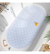 HITSLAM Bathtub Mat Non Slip, 27x15 Inch Bubble Oval Bath Tub Mat for Bathroom, Machine Washable ...