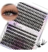 AILAISHI Lash Clusters, DIY Cluster Eyelash Extensions 9-16mm, 40D+50D, 280pcs Fluffy D Curl Natu...