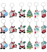 Hemobllo 24pcs Christmas Keychains, Santa Claus Keyring, Snowman Keychain, Christmas Tree Hanging...