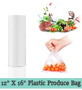 Food Storage Bags, 12" X 16" Plastic Produce Bag, Clear Plastic Bag for Food, Fruit, Vegetable, R...