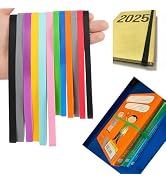 Rubber Bands Silicone 8 inch and 6.3 inch 12 Pcs Mixed size Large Elastic Bands for Notebook Book...