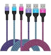 USB to USB C Cable 6FT/3Pack for Samsung Galaxy A15 5G A14 A54 A55 A35 A25 S24 Ultra S23 FE S22 S...