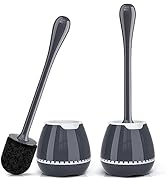 Toilet Brush 2 Pack, Toilet Bowl Brush with Ventilated Holder and Ergonomic Long Handle, Durable ...