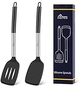 HOTEC Heat Resistant Silicone Solid Turner, Slotted Kitchen Spatulas set kitchen cooking utensils...