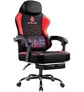 Gaming Chair with Massage and Packet Spring Cushion,Ergonomic Gamer Chairs for Adults with Footre...