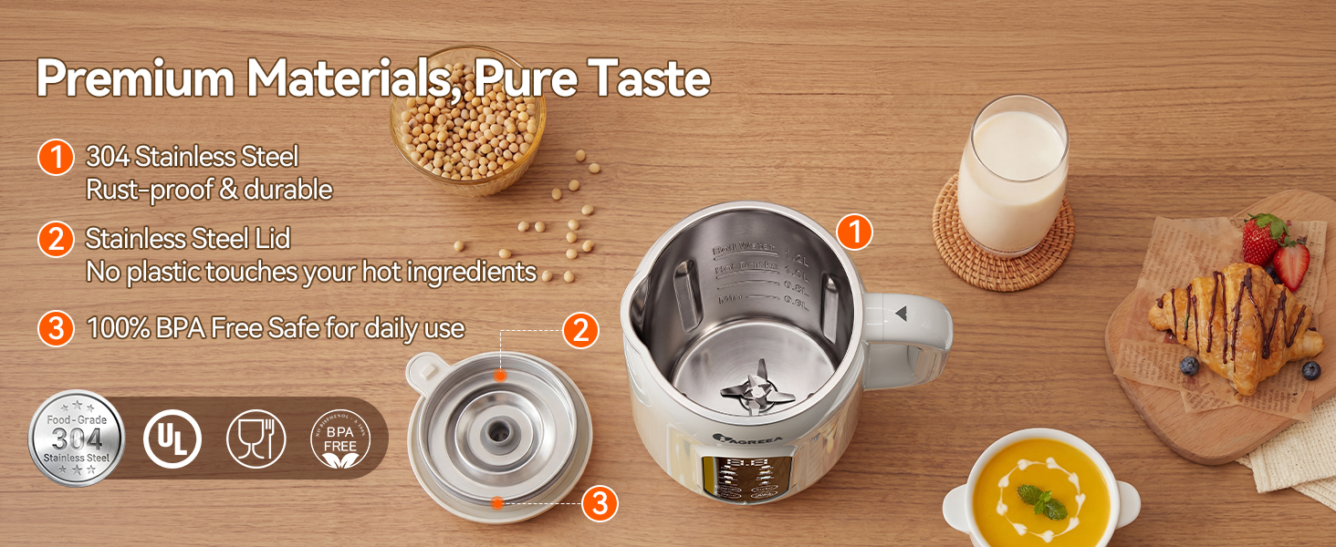 Safe, food-grade stainless steel interior