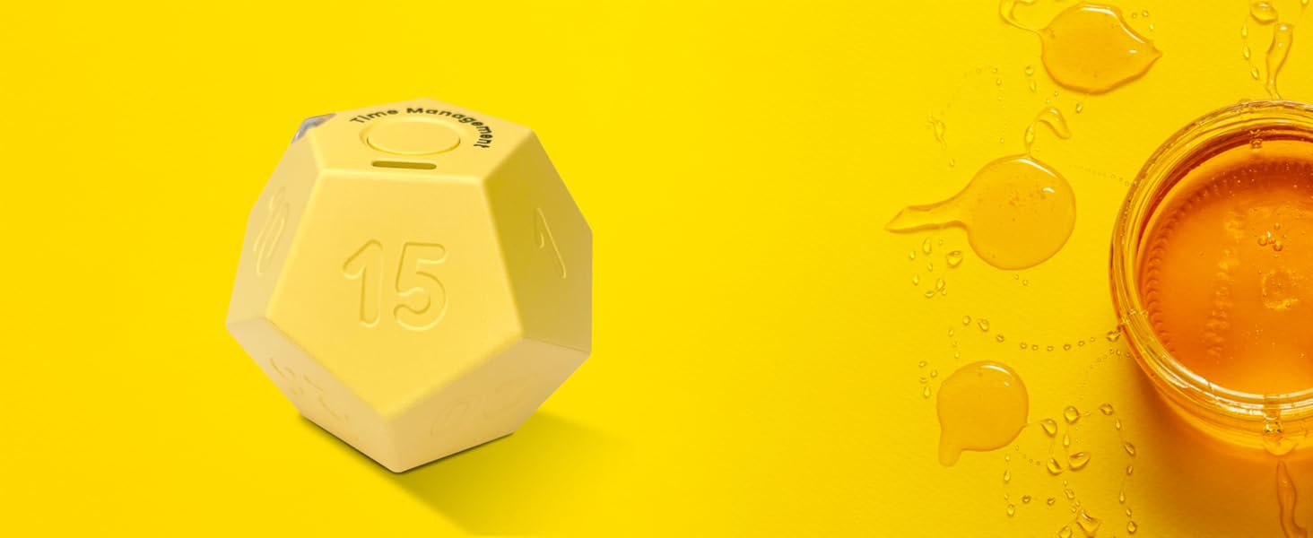 CreaViva pomodoro cube timer honey yellow color