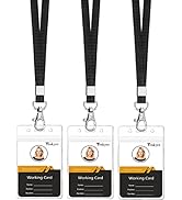 Teskyer Clear ID Badge Holder with Lanyard, Waterproof Extra Thick Plastic ID Card Holder with Re...