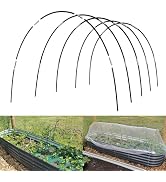 Greenhouse Hoops Grow Tunnel, 6 Sets of 7FT Garden Hoops for Raised Beds, Rust-Proof Fiberglass F...