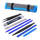 Pry tool set with roll up storage tool bag