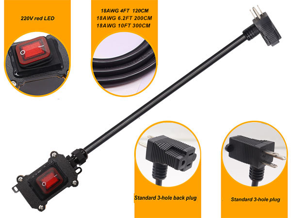 Heavy Duty Extension Cord with IP67 Waterproof Switch