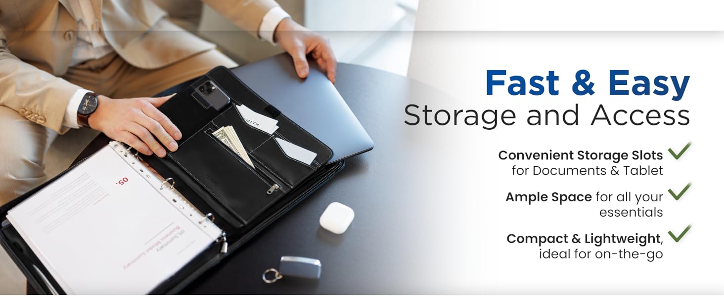 small business essentials, portfolio binder, leather portfolio for men, padfolio for women