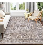 Pauwer Washable Area Rug 5x7, Large Boho Living Room Area Rugs, Soft Vintage Rug Carpet for Bedro...