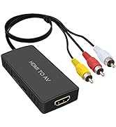 Dingsun HDMI to RCA Converter for Old TV, HDMI to AV Adapter, HDMI to Composite Converter Compati...