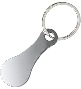 ZGLUZP 1Pc Stainless Steel Shopping Trolley Token, Metal Coin Holder Couple Key Chain DIY Shoppin...