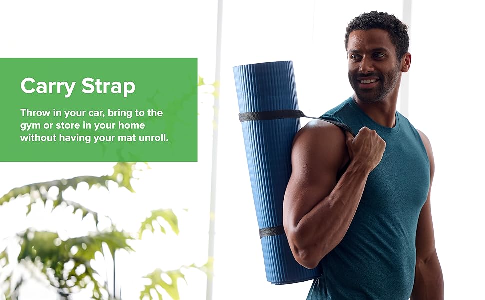 Gaiam yoga mat with straps for carrying, travel yoga mat, yoga carrying strap