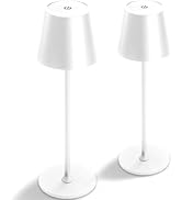 CASABOLA 2 Pack Cordless Table Lamp,Portable LED Desk Lamp, 5200mAh Battery Operated, 3 Color Ste...