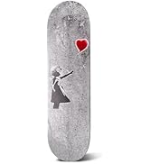 Skateboard Canvas Wall Art – Banksy Red Heart Balloon Girl Art | 7 Ply Maple Wood Skateboard Deck...