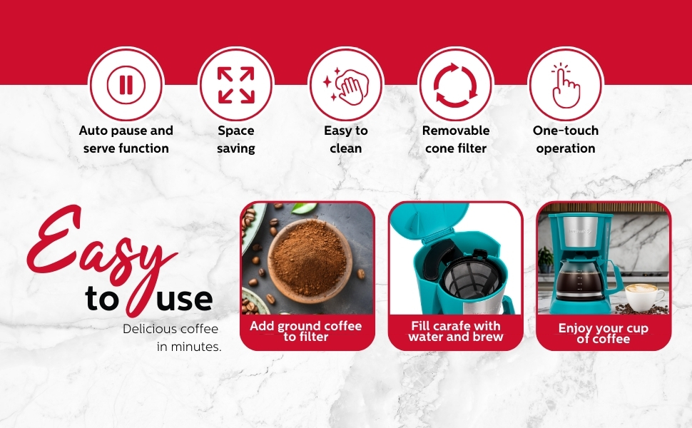 easy to use coffee maker 5 cups
