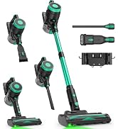 Zefiro 450W Cordless Vacuum Cleaner,45Mins Runtime Vacuum Cleaners for Home, Anti-Tangle and 1.5L...