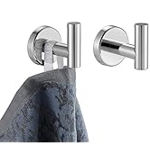 JQK Chrome Bathroom Towel Hook, 304 Stainless Steel Coat Robe Clothes Hook for Bathroom Kitchen G...